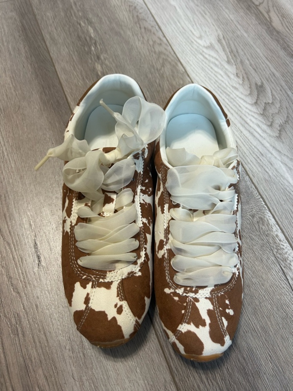 Cow Print Sneakers, NWOT